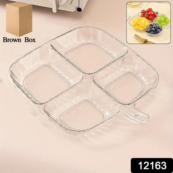 Plastic Kitchen Trays for Serving (4 Compartment / 1 Pc)